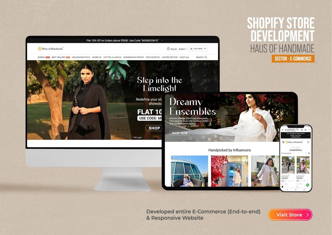 Haus of Handmade Shopify store development