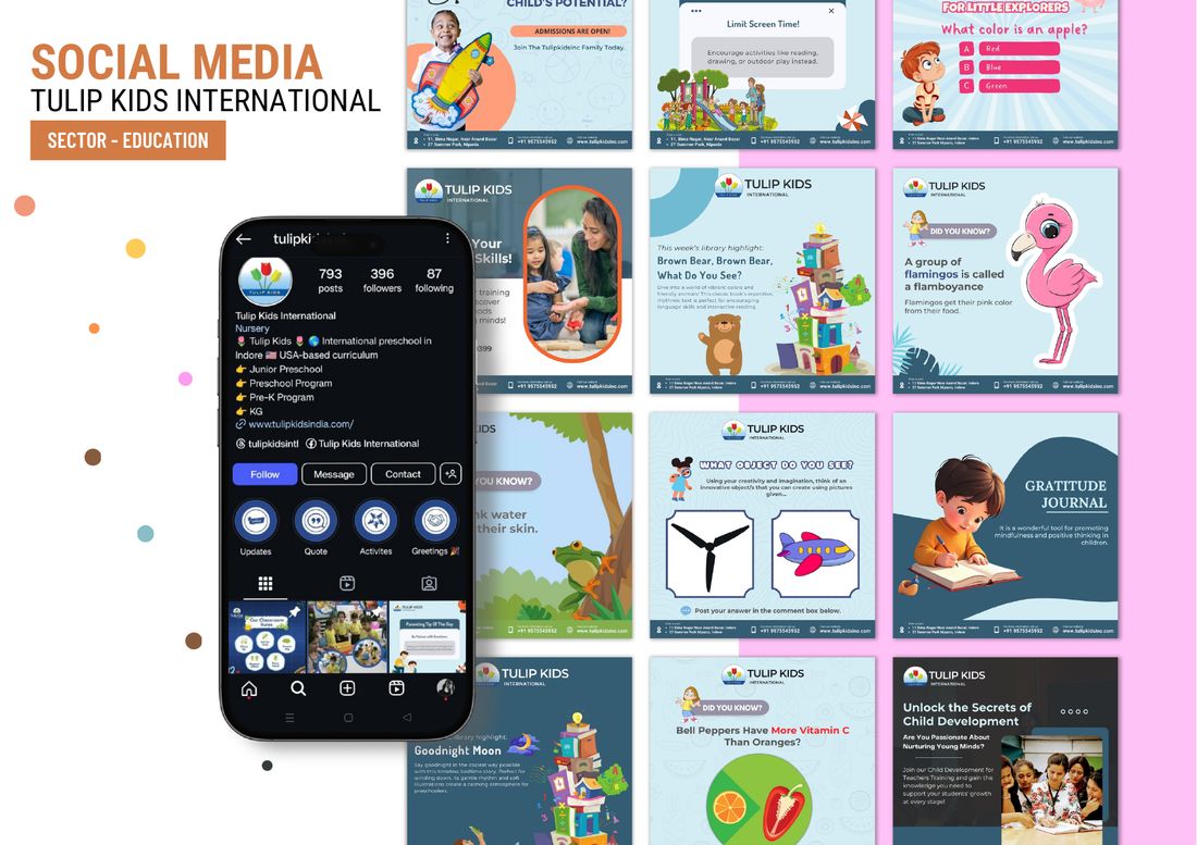 Tulip Kids International social media portfolio